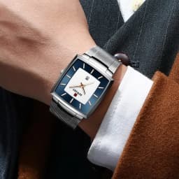 REWARD Fashion Watches Men Top Luxury Brand Square Blue Men's Wristwatch Stainless Steel Waterproof Quartz Clock Male
