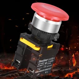 22mm Mushroom Button Switch Waterproof Latching Momentary Self Reset Push Button Switch Power Start Switch Red Green 10A 1NO1NC
