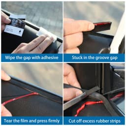 SEAMETAL Rubber Car Window Seal Strip 7-Shape Car Side Window Gap Filler Noise Insulation Waterproof Windproof Sealing Strips
