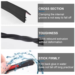 SEAMETAL Rubber Car Window Seal Strip 7-Shape Car Side Window Gap Filler Noise Insulation Waterproof Windproof Sealing Strips