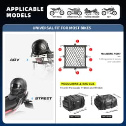 Rhinowalk Motorcycle 8 Metal Or Plastic Hooks Helmet Holder Net Motorbike Luggage Net Holder Mesh Storage Trunk Bag Accessories