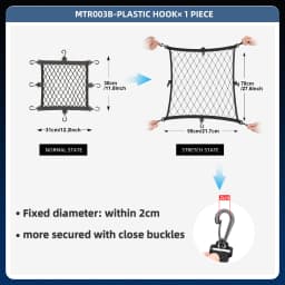 Rhinowalk Motorcycle 8 Metal Or Plastic Hooks Helmet Holder Net Motorbike Luggage Net Holder Mesh Storage Trunk Bag Accessories