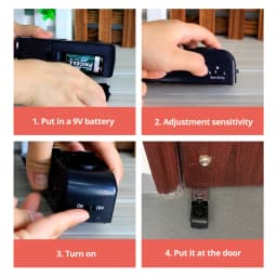 FUERS Wireless Door Stop Alarm System 120dB Loud Home Security Anti-Theft Door Block System Portable Doorstop Preasure Alarm