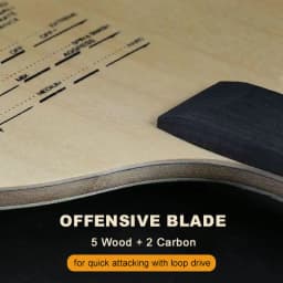 Original Sanwei T5000 Table Tennis Blade 5 Wood 2 Carbon Entry Intermediate Ping Pong Blade for Loop Drive with Fast Attack