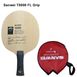 Original Sanwei T5000 Table Tennis Blade 5 Wood 2 Carbon Entry Intermediate Ping Pong Blade for Loop Drive with Fast Attack