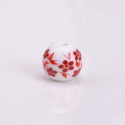 6mm 8mm 10mm 12mm Round  Flower Patterns Ceramic Porcelain Loose Spacer Beads Lot For Jewelry Making DIY Bracelet Findings 10pcs