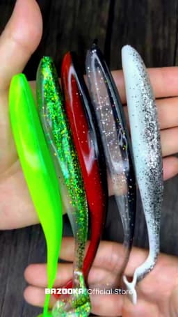 Bazooka Shad Worm Fishing Soft Lure Big Silicone 90 100mm Bait T Tail Easy Shiner Wobbler Swimbait Pesca Trout Pike Bass Winter