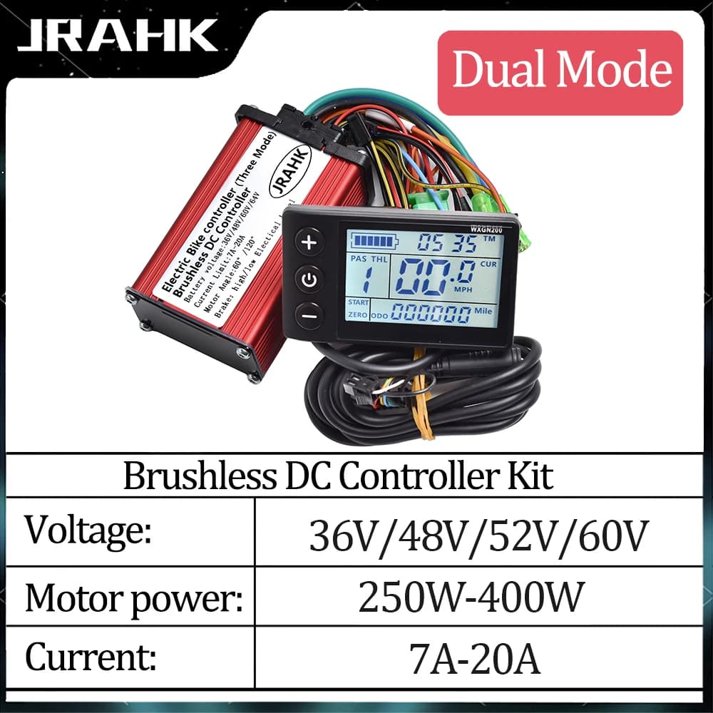 JRAHK 36V 350W S866 BLDC Controller Kit Electric Bicycle Controller 36V 7A-20A 48V 350W Electric Scooter Accelerator 60V