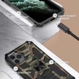 New For iPhone 11 12 13 14 15 16 PLUS 17 Pro MAX 17Air Hybrid Armor Military Grade Camouflage Built-in Kickstand Case
