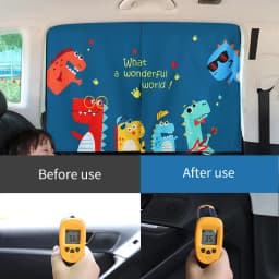 Cute 2 Layers Telescopic Magnetic Car Window Shades Mosquito Net Sun UV Protection Sun Block Mesh Car Curtain For Kids Baby