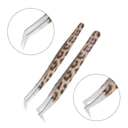 Leopard Eyelash Tweezers Stainless Steel High Quality Lash Tweezer For Lashes Extension Anti-Static 3D Accurate Clip Makeup Tool