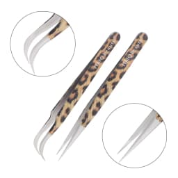 Leopard Eyelash Tweezers Stainless Steel High Quality Lash Tweezer For Lashes Extension Anti-Static 3D Accurate Clip Makeup Tool