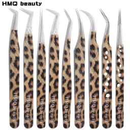Leopard Eyelash Tweezers Stainless Steel High Quality Lash Tweezer For Lashes Extension Anti-Static 3D Accurate Clip Makeup Tool