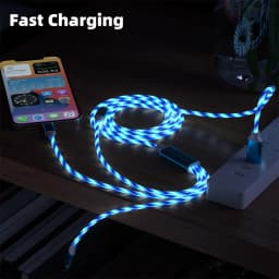 3 in 1 USB Cable for iPhone Fast Charger Charging Cable For Android phone type c xiaomi huawei Samsung Charger Wire For iPad