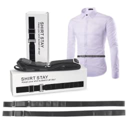Black Shirt Stay Belt for Men Women Keep Shirt Tucked In Adjustable Elastic Non-slip Wrinkle-Proof Shirt Holder Strap Lock Belt