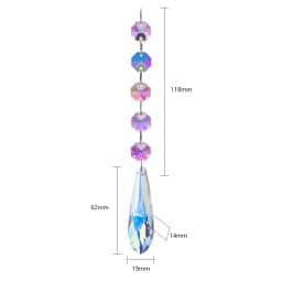 1Pc 50mm 63mm Lampwork Crystal Glass Beads Long Drop Pendant For Suncatcher Rainbow Chandelier Parts DIY Home Garden Party Decor