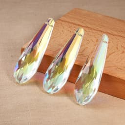 1Pc 50mm 63mm Lampwork Crystal Glass Beads Long Drop Pendant For Suncatcher Rainbow Chandelier Parts DIY Home Garden Party Decor