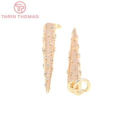 (7917) 2PCS 24K Gold Color Brass with Zircon Conical Pendants High Quality DIY Jewelry Making Findings Accessories Wholesales