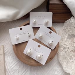 Round Ball Imitation Pearl Stud Earring for Women European Style Sweet Temperament Ear Jewelry Accessories Wedding Friend Gift