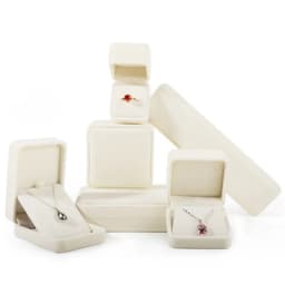 High Quality Beige Velvet Jewelry Box Ring Earring Holder Pendant Necklace Container Jewelry Storage Box
