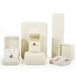 High Quality Beige Velvet Jewelry Box Ring Earring Holder Pendant Necklace Container Jewelry Storage Box