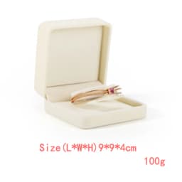 High Quality Beige Velvet Jewelry Box Ring Earring Holder Pendant Necklace Container Jewelry Storage Box