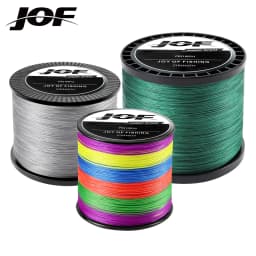 JOF 4 Strands Braided PE Fishing Line 300M 500M 1000M Fly Wire Multifilament Carp Wire Japan Multicolor Sea Line Super Strong