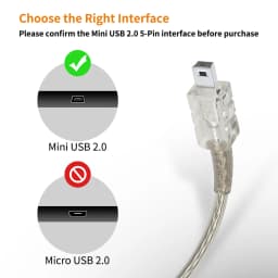 Mini USB Cable Short USB 2.0 A Male to USB Mini-B Data Charger Cable Mini USB Connector Cable for MP3 Mp4 Camera