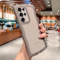 for Samsung Galaxy S26 S25 S24 S23 Ultra S22 S21 S20 Plus FE Case Cute Curly Wave Cover Anti-knock Bumper All-round Camera Shell