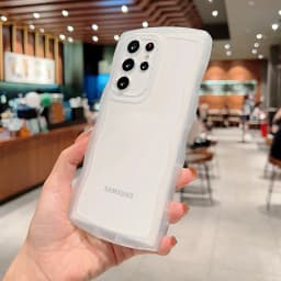 for Samsung Galaxy S26 S25 S24 S23 Ultra S22 S21 S20 Plus FE Case Cute Curly Wave Cover Anti-knock Bumper All-round Camera Shell