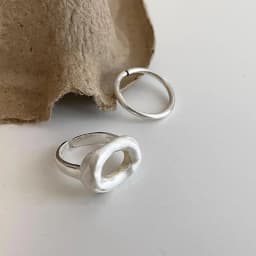 925 Sterling Silver Simple Hollow Rings For Women Geometric Fashion Smiple Open Handmade Allergy Party Jewelry Gift