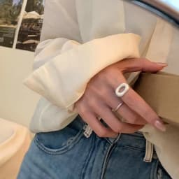 925 Sterling Silver Simple Hollow Rings For Women Geometric Fashion Smiple Open Handmade Allergy Party Jewelry Gift