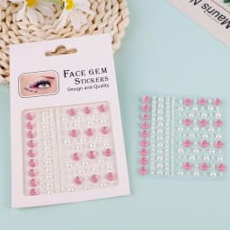 220pcs Mix 3mm/4mm/5mm/6mm Hair Pearls Stick On Self Adhesive Pearls Stickers Face Pearls Stickers for Hair Face Makeup