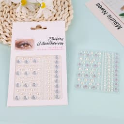 220pcs Mix 3mm/4mm/5mm/6mm Hair Pearls Stick On Self Adhesive Pearls Stickers Face Pearls Stickers for Hair Face Makeup