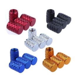 4Pcs Car Tire Valve Stems Cap Knurling Style Tire Valve Cap Aluminum Tire Wheel Stem Air Valve Cap Car Universal Accessories