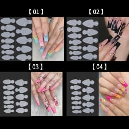 12pcs Dual Nail Forms False Tips For Gel Extension Quick Building French Nails Mold Soft Silicone Pads Manicure Tools