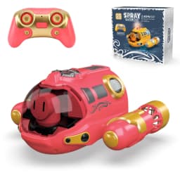 2.4GHz Rc Boat Toys Remote Control Boat Waterproof Spray Swimming Pool Bathing RC Steamboat For Boys And Girls Children's Gift
