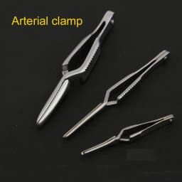 Arterial Vascular Clip Stainless Steel Microsurgical Device Temporary Blocking of Artery Clamps and Straight Bending Full Teeth