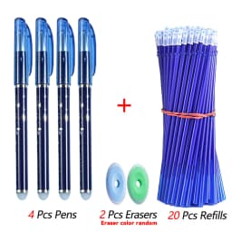 26 Pcs/Set Kawaii Erasable Pens 0.35mm Gel Pen Waterproof Gel Ink Stationery School Writing supplies for Notebook Office Student