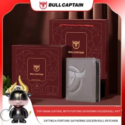 BULLCAPTAIN Fashion Big Logo Man Wallet High Quality RFID Wallet Coin Purse Compact Mini Card Holder Genuine Leather
