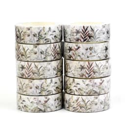 2023 NEW 1PC 10M Decor More Neutral Leaves Grid Washi Tape Set for Scrapbooking Journaling Adhesive Masking Tape Cute Stationery