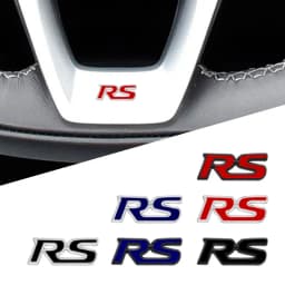 Car Interior Small Metal Sticker RS Logo Car Steering Wheel Emblem Decor For Chevrolet Cruze Captiva Aveo For Honda Civic Mugen
