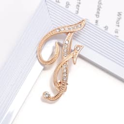 Women Luxury Letter Brooch Pins In Gold Color Rhinestones Crystal English Alphabet Metal Pins Cute Jewelry Accessories Gift
