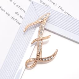 Women Luxury Letter Brooch Pins In Gold Color Rhinestones Crystal English Alphabet Metal Pins Cute Jewelry Accessories Gift