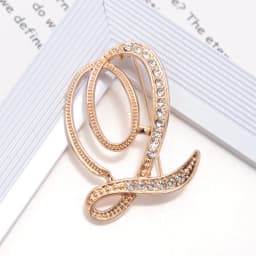 Women Luxury Letter Brooch Pins In Gold Color Rhinestones Crystal English Alphabet Metal Pins Cute Jewelry Accessories Gift