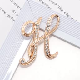 Women Luxury Letter Brooch Pins In Gold Color Rhinestones Crystal English Alphabet Metal Pins Cute Jewelry Accessories Gift