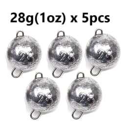 5pcs/lot Fishing Weight Sinker 3g-28g Deep Water Bullet Weight with Swivel Round Ball Sinkers Fishing Tackle Accessories