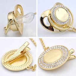 Newborn Pacifiers Bling Gold Pacifier Clip Football Sell Baby Pacifier Baby Drill Appease Play Mouth Spot Su Chupetes De Lujo