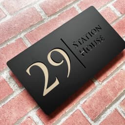 Personalised Laser Cut 28cm Acrylic Modern 3D Floating House Number sign Outdoor Street Family Name Plaque Matte Black Grey