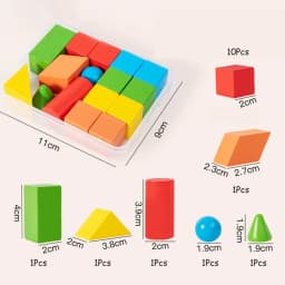Montessori Mystery Bag Wood Sensory Toys Objects Geometric Shapes Natural Wood Color Solid Wood 3 Years Old